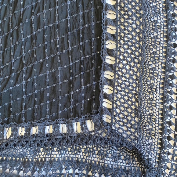 JOHNNY WAS Antoinette Crochet Jacket Blue Waterfall Cardigan Eyelet Boho S EUC - Picture 6 of 14